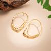 Irregular Oval Hammered Hoop Earrings for Women Gold Silver Plated Alloy Drop Earrings Jewelry for Party Wedding Gift for Ladies
