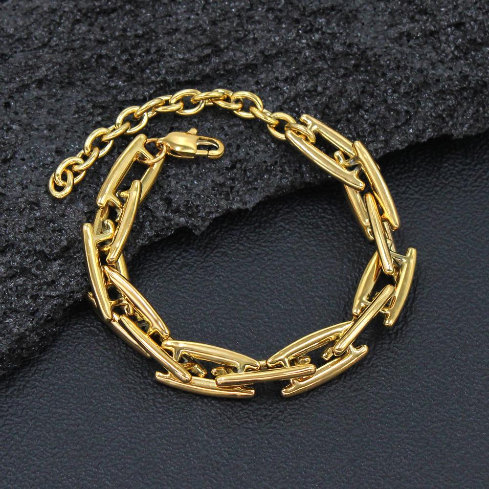 Elegant Mouth-Shaped Titanium Steel Necklace & Bracelet Set - Japanese Korean Style