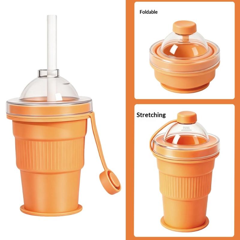 Foldable Silicone Ice Ball Maker Cup Ice Mold For Cocktails Large Sphere Easy Release Reusable Freezer Travel Mug