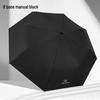 24-Rib Automatic Folding Umbrella: Men's Sun & Rain Protection with High-End Feel In Black