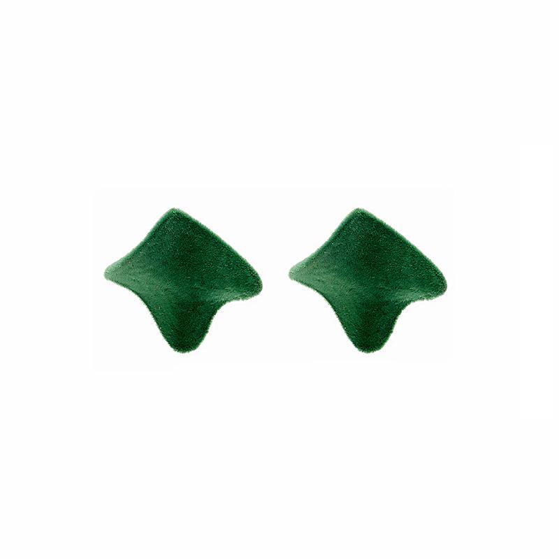 Autumn And Winter Irregular Geometric Square Flocking Stud Earrings, Twisted C-Shaped Hollow Trapezoidal Earrings