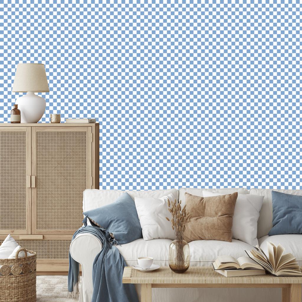 Azure Checkerboard Wallpaper, Azure Mountain for Living Room and Bedroom 50x1000