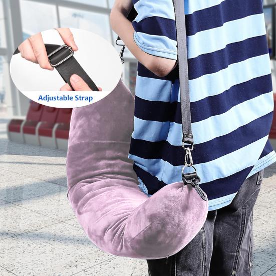U-shaped Pillow Creative Adjustable Buckle Space Saving Travel Pillowcase Stuffable U-shaped Neck Pillow Case Tube Pillow Travel Accessories