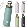 FJbottle Liter Vacuum Insulated Mug Bottle with 2nd Bottle with Keeps Drinks Hot or Easy To Wide Mouth Stainless Steel Includes Cleaning Sponge and