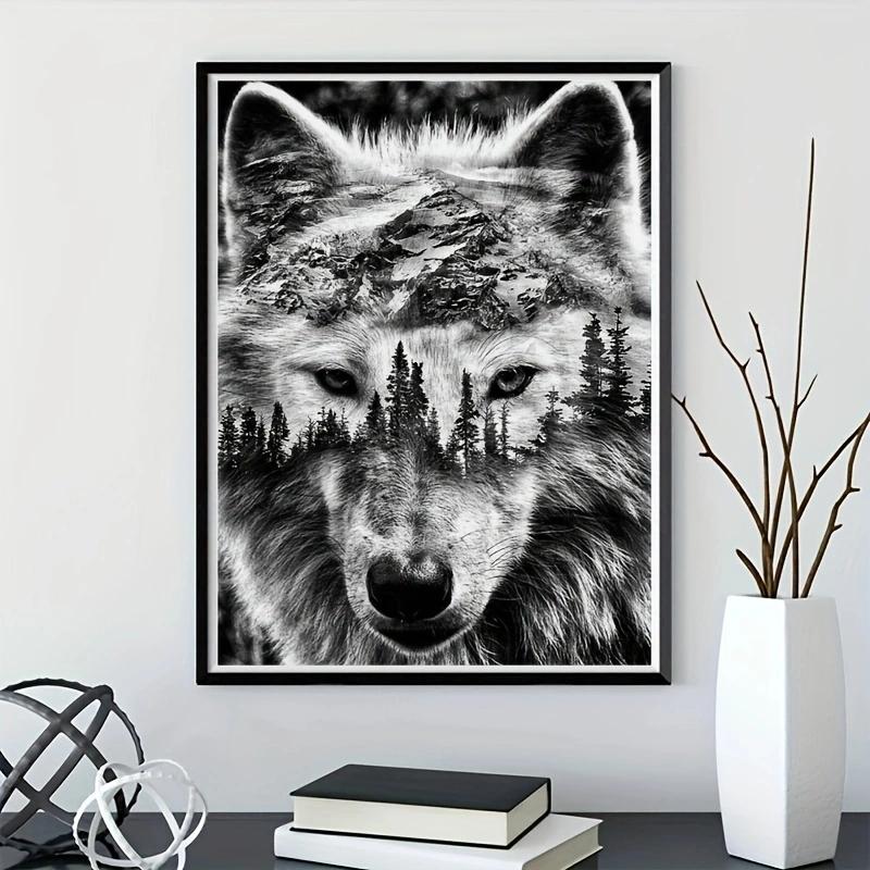 5D DIY Diamond Painting ,wolf,for Adult and Kids,Embroidery Kits,Full Rhinestones Diamond Painting, Handmade Home Decor Gifts
