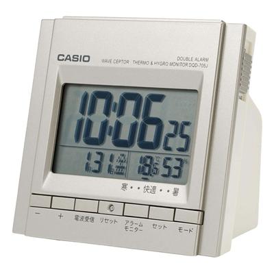 Réveil, Radiocommandé, Argenté, Numérique, Double Alarme, Répétition, Lumière, DQD-705J-8JF