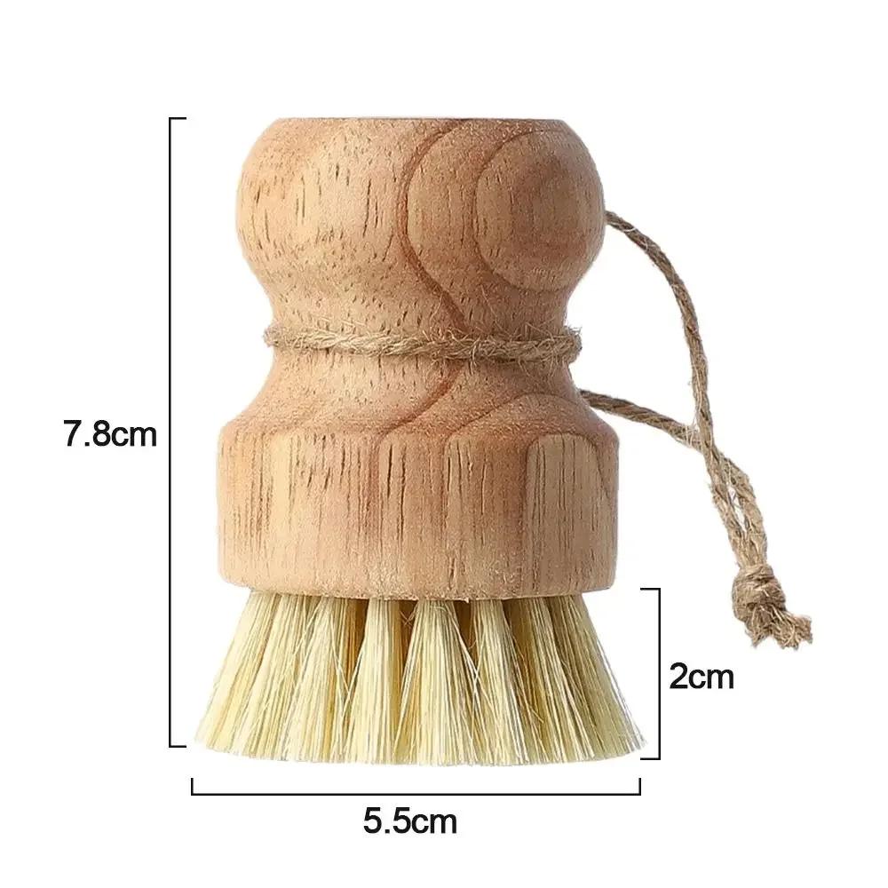 1/2pcs Natural Sisal and Coconut Palm Wooden Cleaning Brush Lanyard Dishwashing Brushs Kitchen Durable Eco Friendly Zero Waste