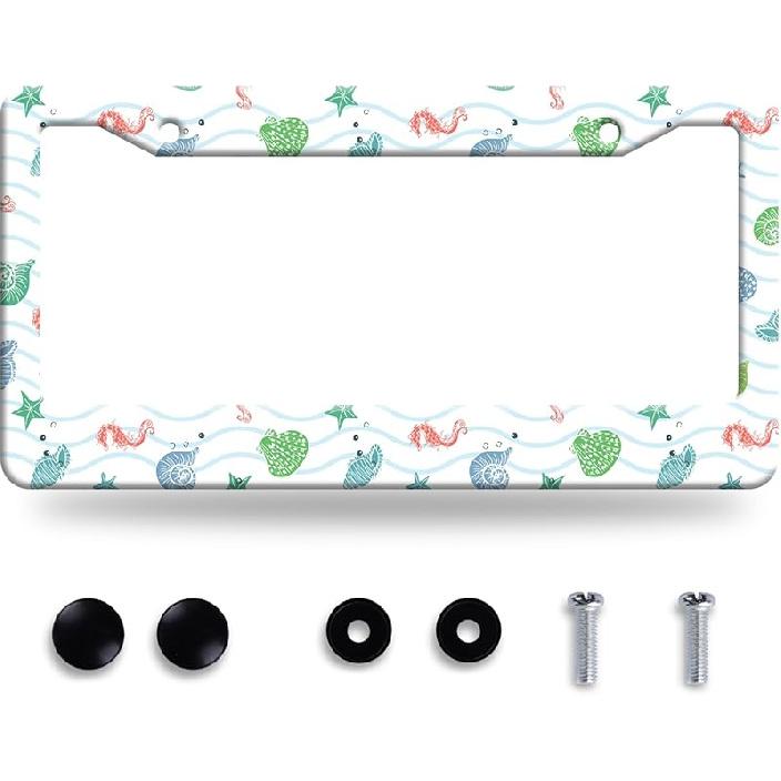 Butterfly License Plate Frame Beautiful Butterflies License Plate Stainless Steel Auto Parts With Screws Size 12.3" X 6.3" For Men Women