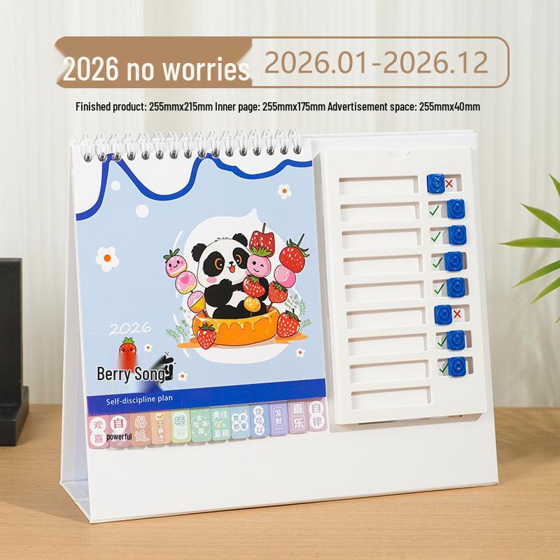 2026 Year of the Horse Wooden Desk Calendar with Custom Logo - Unique Punch Card Design for Business Office