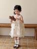 2026 Mädchen Blumen-Spaghetti-Träger-Kleid - Sommer-Prinzessinnen-Outfit im koreanischen Stil für kleine Mädchen