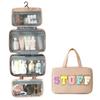 Polyester Travel Toiletry Bag With Dry Wet Separation And Hanging Design For Home And Travel Use