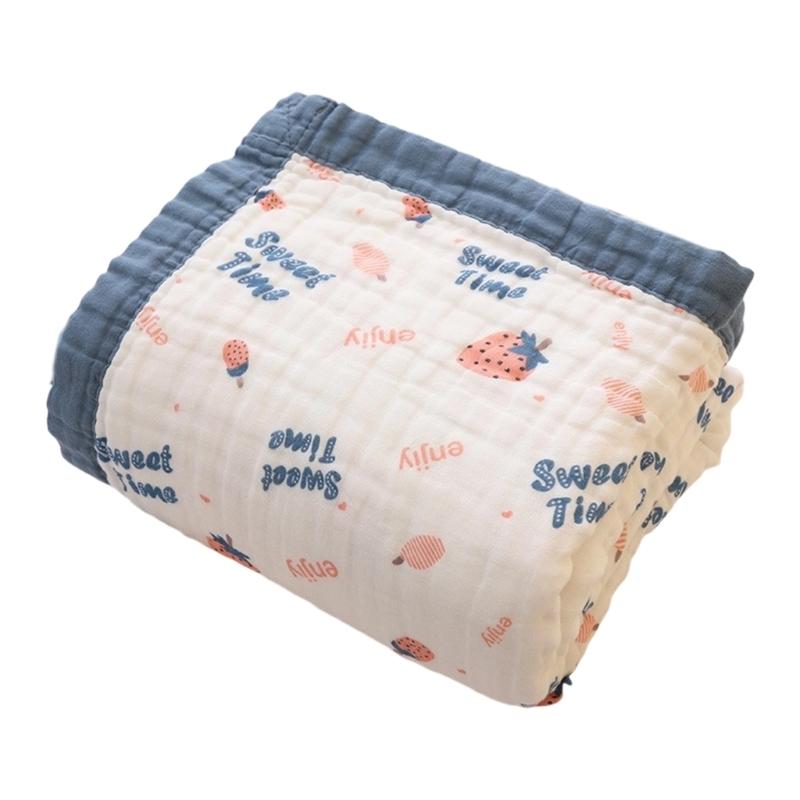 Large Size Infant Bath Blanket High Density Gauze Bath Towel 6-layer for Delicate Skin Quick Drying and Breathable