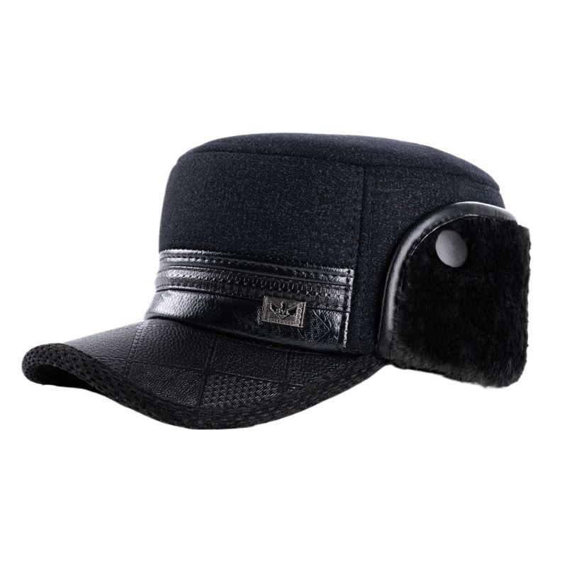 Men's Winter Thickened Warm Hat - Cold-Proof Cotton Lei Feng Style for Middle-Aged and Elderly