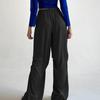 European and American Solid Color Vertical Feeling Floor Dragging Satin Trendy Loose Casual Pants