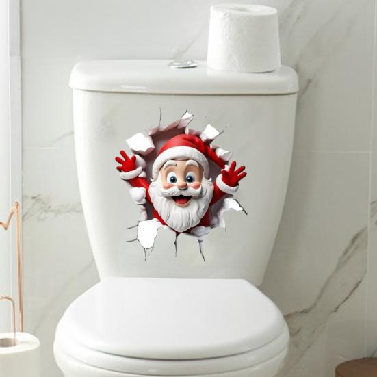 1/2/4 Stück Weihnachts-Wandaufkleber Weihnachtsmann-Design Einfach anzubringen Feiertagsaufkleber Wasserdicht Feuchtigkeitsbeständig Festliche Dekoration