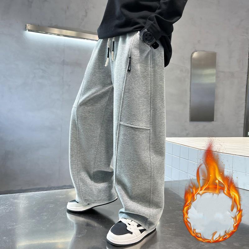 Jungen Frühling Freizeit Kinderhosen Elastischer Bund Gerades Bein Jogginghosen Herbst Locker Tasche Kinderhosen