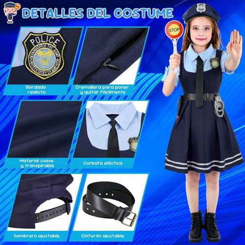 Police Costume For Girls, 10-piece Police Officer Outfit F