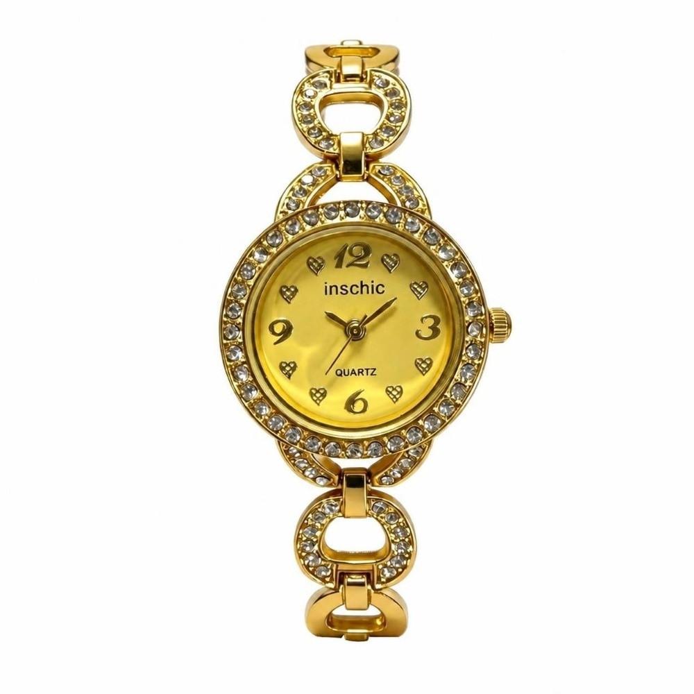 Small Dial Women Watch Round Bracelet Ladies Wristwatch Luxury Diamond Inlaid Watch Daily Use