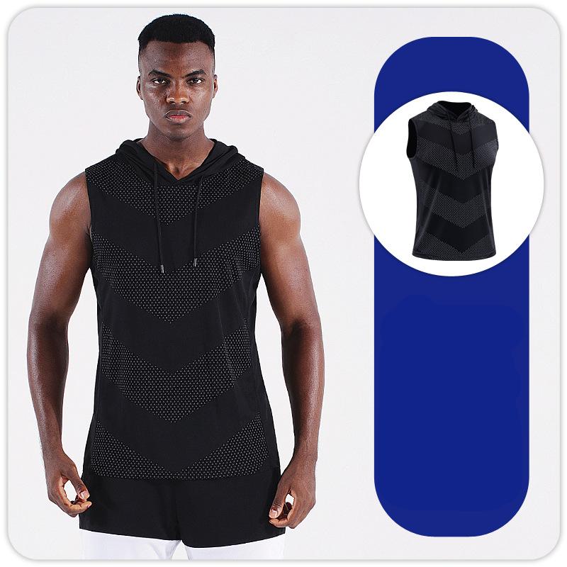 Herren Laufweste Tank Hoodies Ärmellose Shirts Jogging Sportblusen Fitness Tops Gym Marathon Fitnessbekleidung