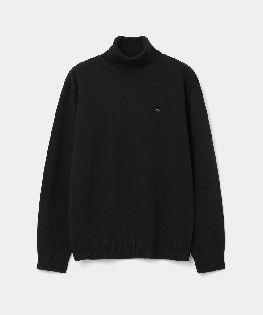UNIFORM BRIDGE Merino Wool Turtle Neck Knit Black