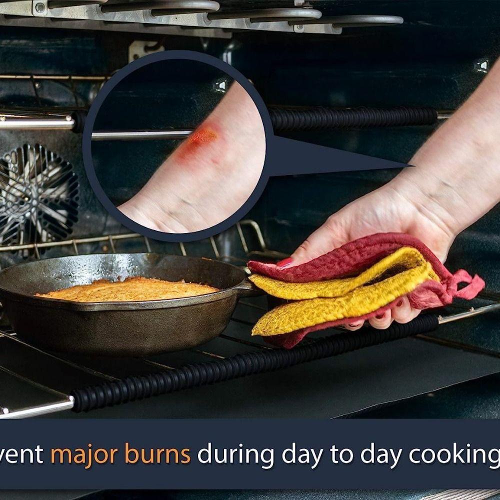 2Pcs Silicone Oven Rack Protector Threaded High Temperature Heat Insulation Strip Heat Resistant Avoid Scald