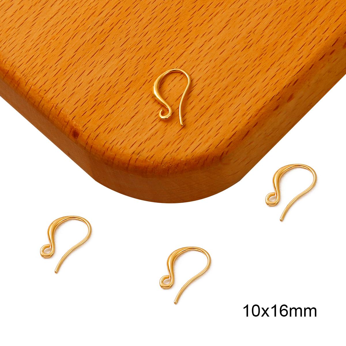 

Позолоченные медные французские серьги-крючки, застежки, провода для ушей, аксессуары для изготовления ювелирных изделий своими руками 10x16mm 10pcs