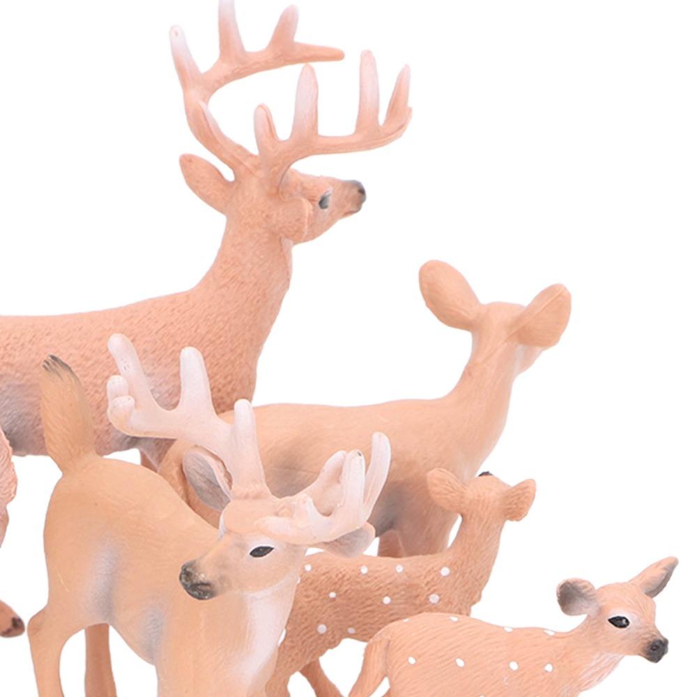 6pcs Lifelike Deer Cake Topper Topper Decoration Woodland Animal Figurines Wedding Party Decoration