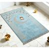 Islamic Floral Prayer Mat, Easy-to-clean Muslim Worship Rug, Foldable Skin-friendly and Wear-resistant Kneeling Blanket