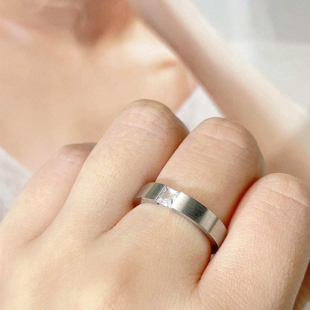 All Size 4mm Frosted Surface Simple Titanium Steel Rings for Unisex Men Women CopperColor CZ Engagement Ring Jewelry KBR180