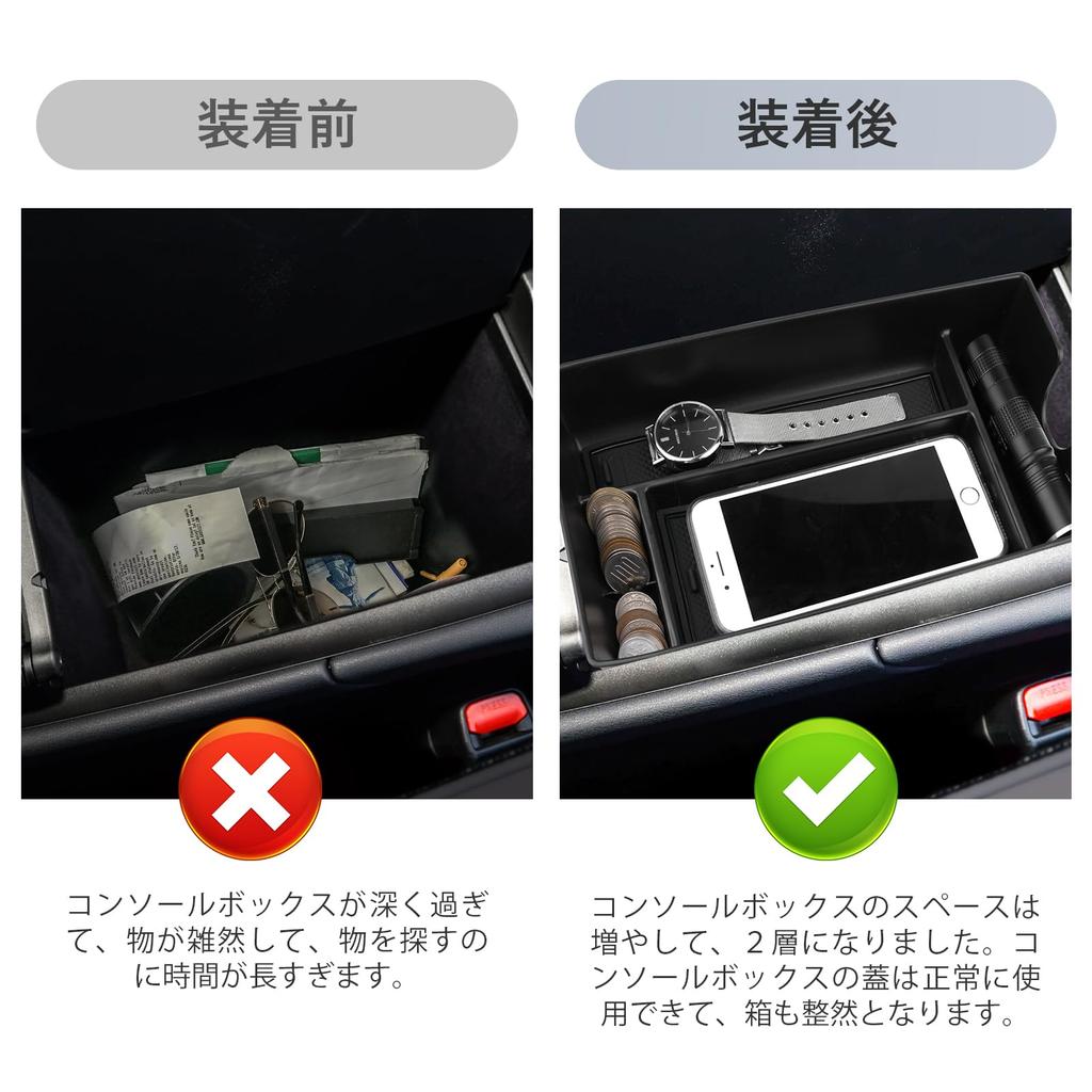 SKTU Lexus RX New RX350 RX500h Car Console Box Lexus RX Storage Tray with Rubber Mat Small Item Storage Lexus RX Center Console Tray Armrest Storage