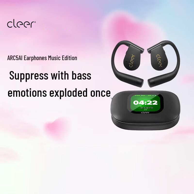 

Cleer ARC 5 Open-Ear AI Bluetooth Sport Earbuds Obsidian Black