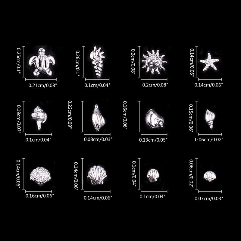 Summer Nail Art Sequins Glitter Nail Art Decals 3D Metal Frame for Shell Sea Starfish Studs on Nails DIY Charm Jewelry 1