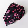 Classic Musical Notes Printed Tie Silky Narrow Neckties Slim Smooth Piano Guitar Necktie Simple Elegant Trendy Unisex Ties Gift
