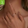 Classic V-Shaped Moissanite Ring For Women, Elegant And Minimalist S925 Sterling Silver Ring Jewelry.
