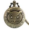 Vintage Bronze Late Sleeping Man Necklace Quartz Pocket Watch Clock Chain Men Women