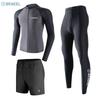 Mens UV Protection Rash Guard Set Long Sleeve Surfing Diving Suit With Shorts Or Pants Snorkeling Swimming Water Sports
