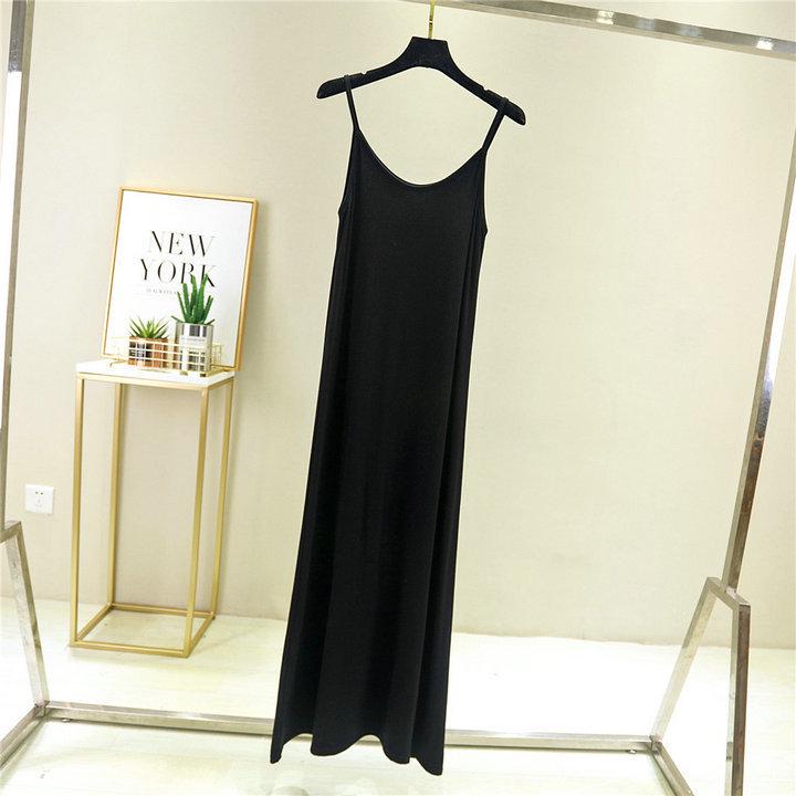 Women's Sleeveless Modal Cotton Slimming Midi Dress - Plus Size, Summer Round Neck Layer Slip