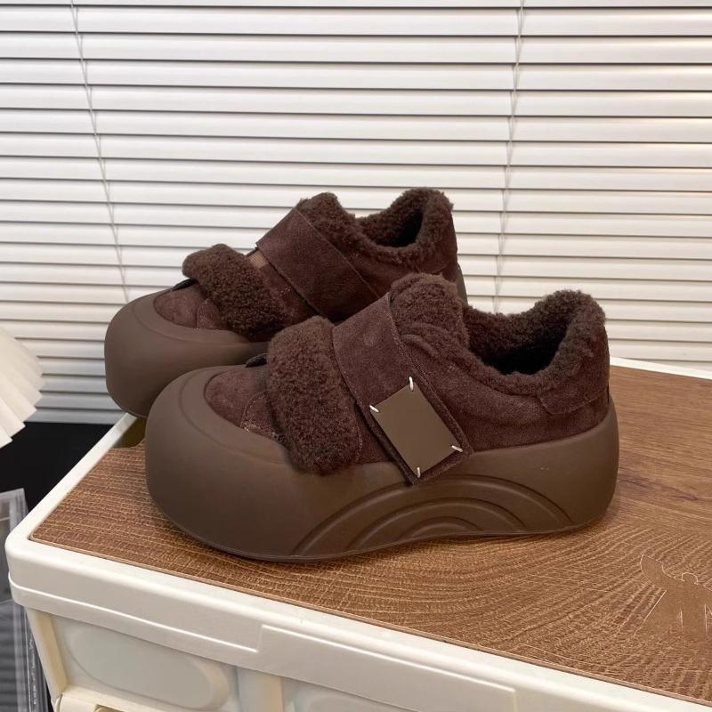 

Снежные ботинки, Женские теплые флисовые ботинки на толстой подошве, Новые противоскользящие и универсальные хлопковые ботинки 39 коричневый