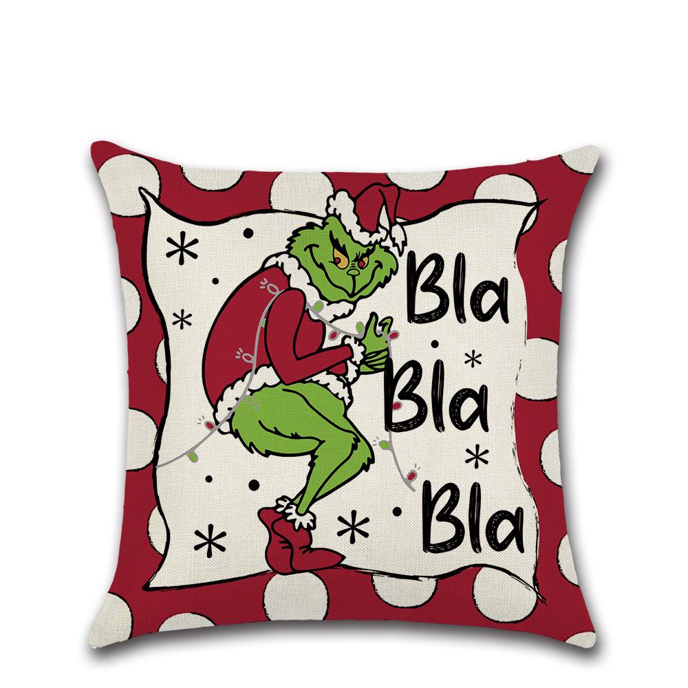 New Christmas Pillow Cover Elk Snowman Linen Sofa Pillow Household Products