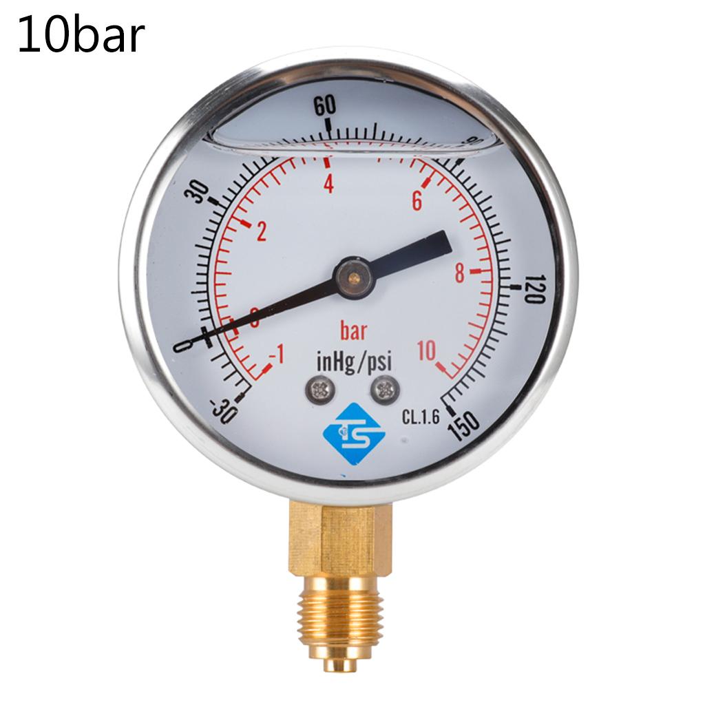 High Presision 1/4BSP Radial Pressure Gauge Oil Filled Vacuum Used for Chemical