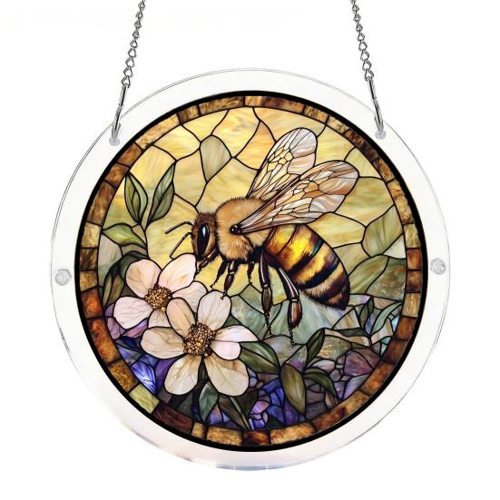 83 Pcs Acrylic Suncatcher Jigsaw Puzzles Stained Glass Style Window Hanging Decor DIY Sun Catcher Kit for Home Garden Decor