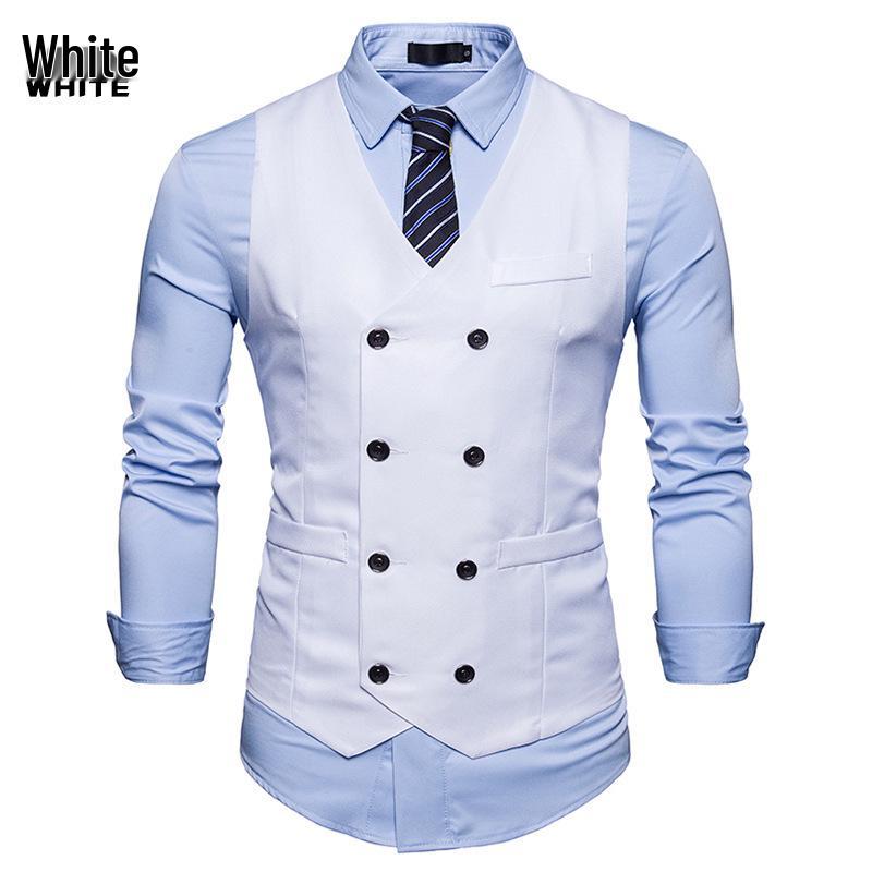 2021 Men's Double-Breasted Formal Vest Waistcoat