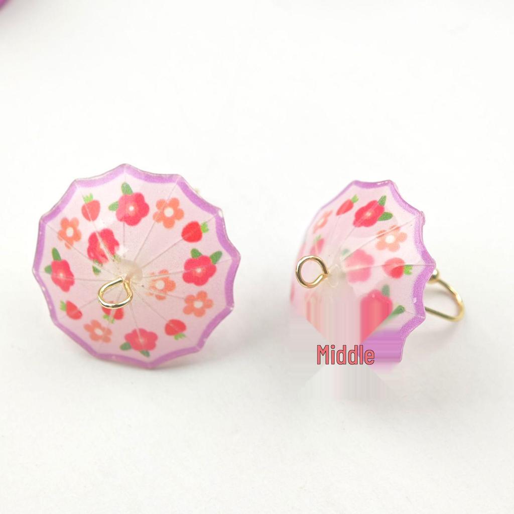 Kolorowy Mini Parasol DIY Akcesoria do Biżuterii na Kolczyki i Wsuwki do Włosów