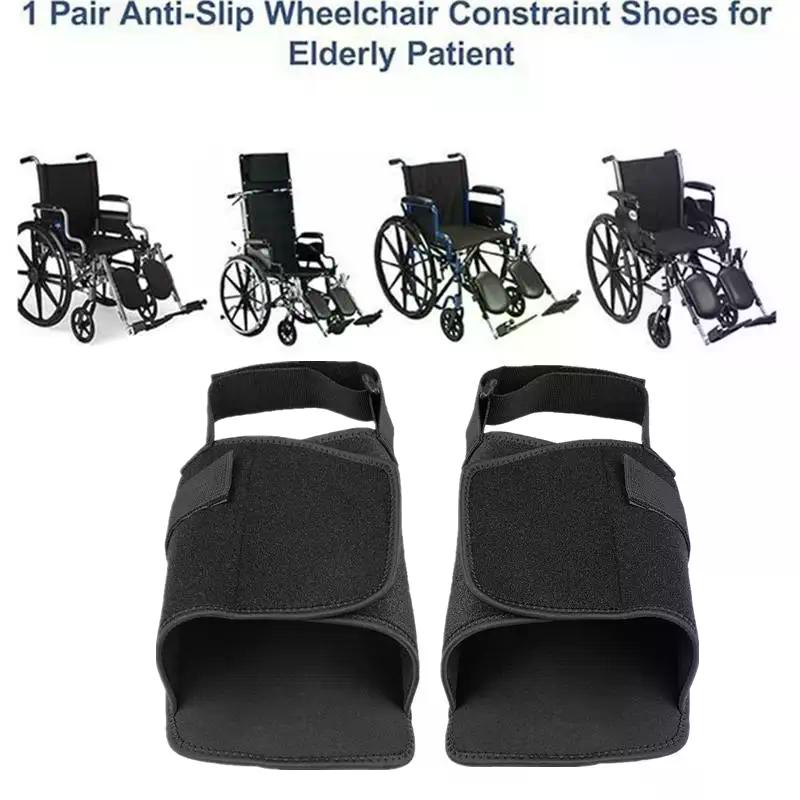 1/2 Pezzi Supporto per Scarpe per Sedia a Rotelle Nero Cinturino Fisso Nero Per Supporto Piedi Anziani Ausili per la Cura Poggiapiedi Sedie a Rotelle