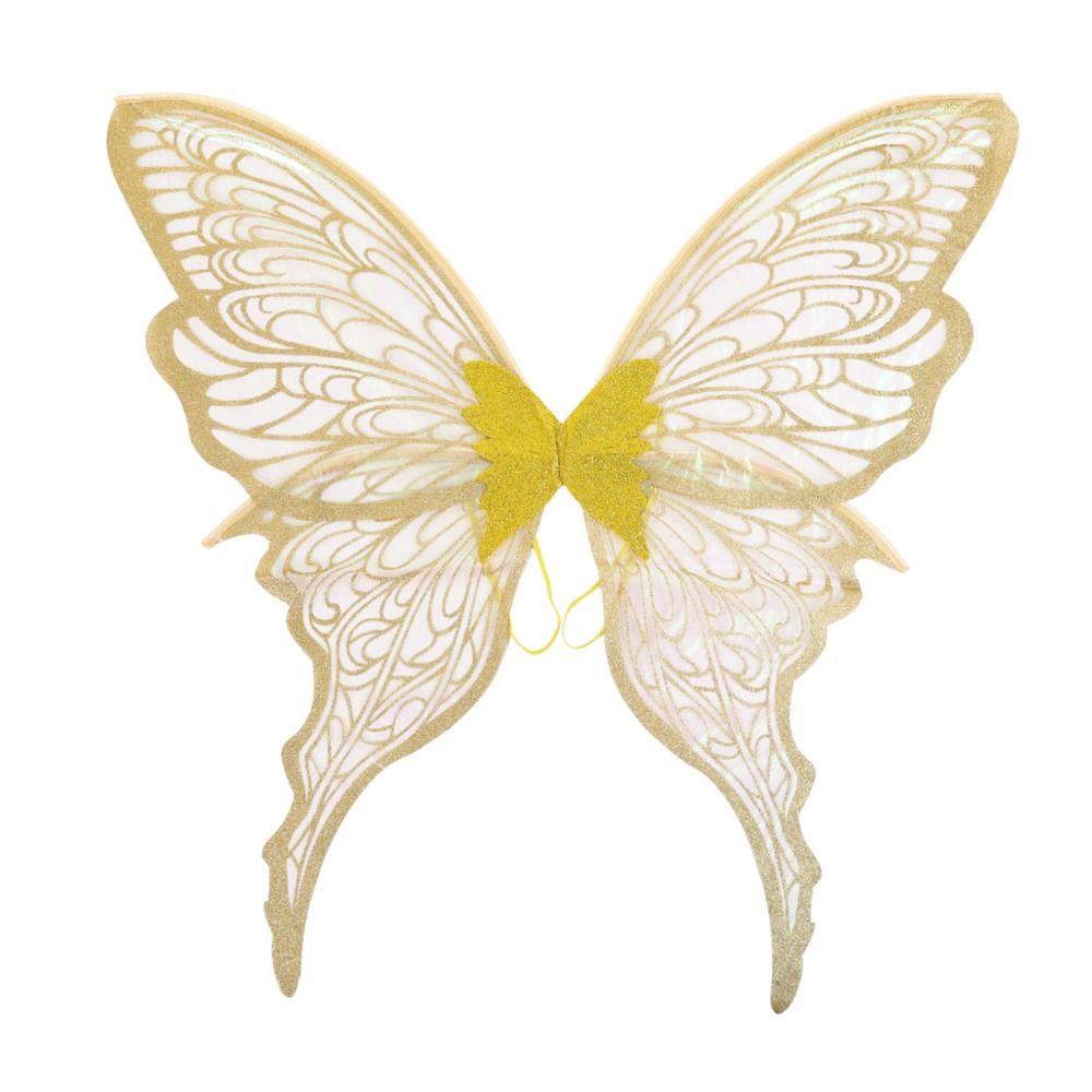 Fantasy Lightweight Fairy Wings Colorful Organza Sparkling Angel Wings Sparkling Durable Dress Up Wings for Women Girls