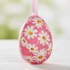 Easter Oval Decoration Easy to Hang Textile Wrapped Oval Ornaments Hanging Easter Eggs Finely Crafted Colorful Foam Eggs