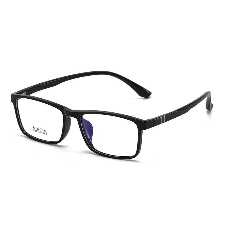 Solid Glasses Tr90 Black Frame Men'S Myopia Glasses Frame Can Be Matched With Degree Literary And Retro Flat Glasses Square Glasses Frame
