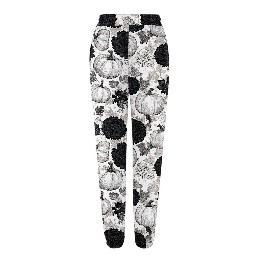 Dětské sportovní Halloweenské tištěné gradientní kalhoty s kapsami na stahovací šňůrku