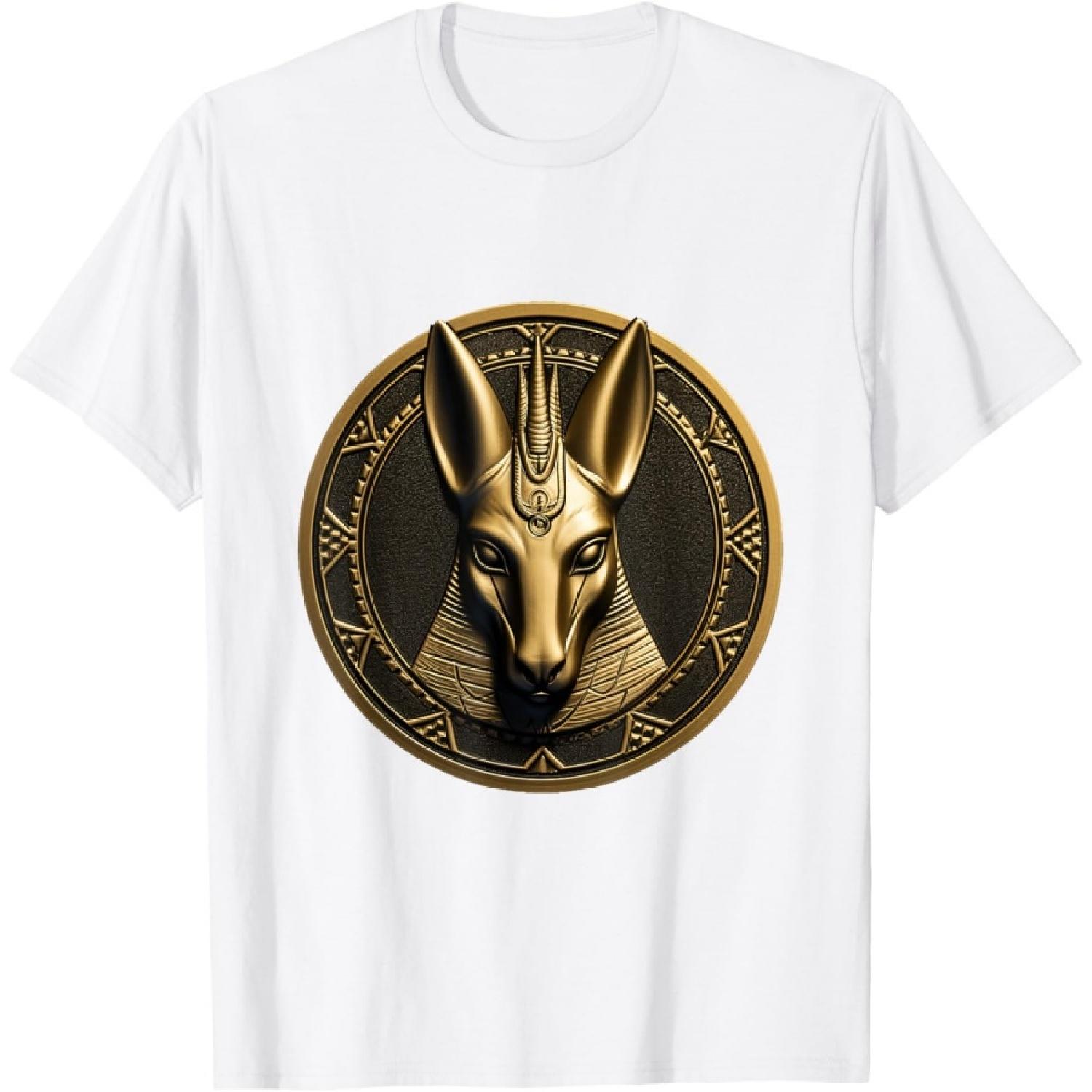 египетский древний золотой шакал фараон сфинкс египетская футболка(7) XXXXXL белый