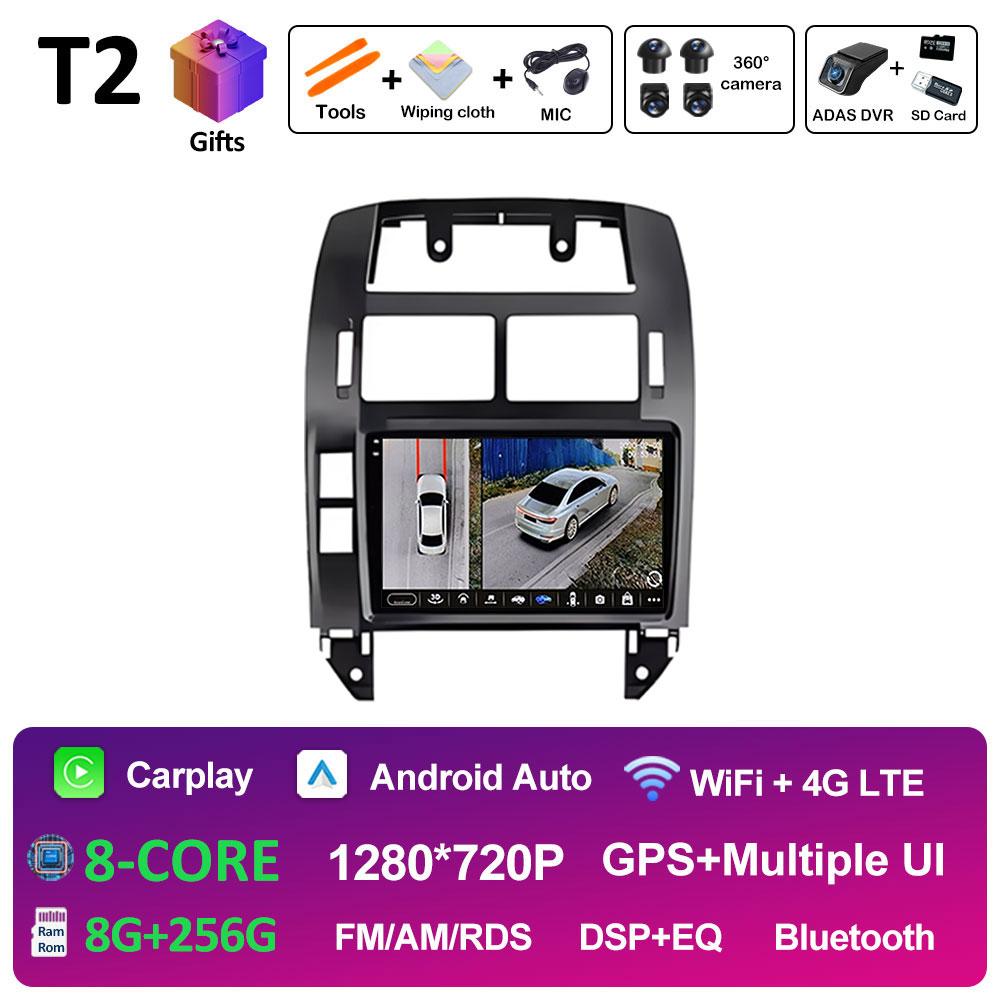 Android 14 Wireless Carplay For Volkswagen VW Polo MK4 6Q 9N 9N3 2004 2005 - 2009 GPS Navigation DSP Stereo Autoradio Head Unit